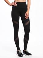 Old Navy Go Dry High Rise Mesh Panel Leggings For Women - Black