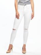 Old Navy Mid Rise Built In Sculpt Rockstar Released Hem Ankle Jeans For Women - Bright White