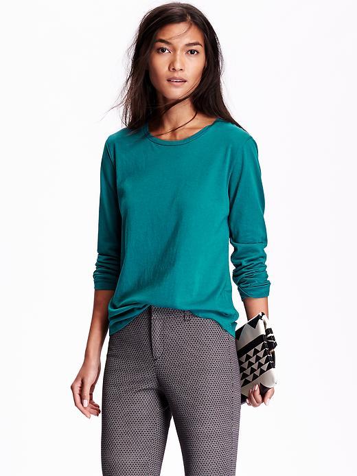 Old Navy Relaxed Scoop Neck Tee Size L Tall - Teal Tuesday