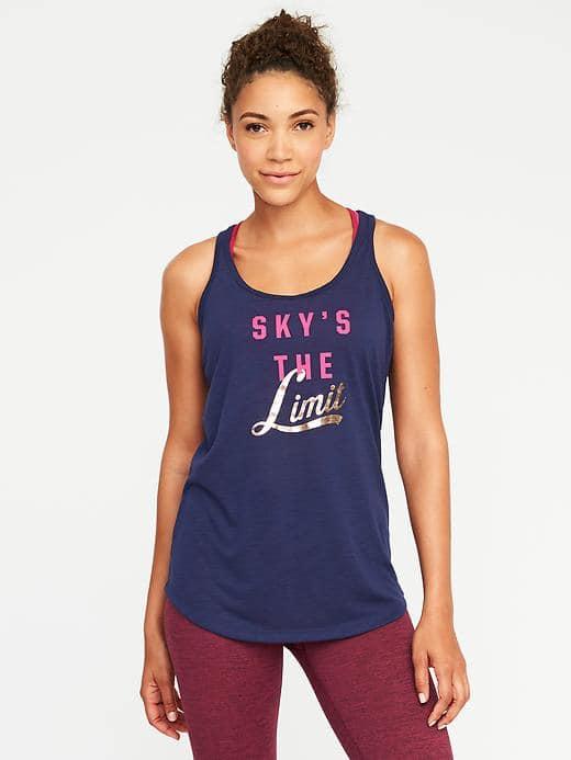 Old Navy Go Dry Graphic Racerback Tank For Women - Skys The Limit