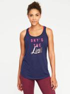Old Navy Go Dry Graphic Racerback Tank For Women - Skys The Limit