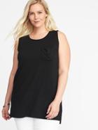 Old Navy Womens Plus-size Crew-neck Pocket Tank Black Size 3x