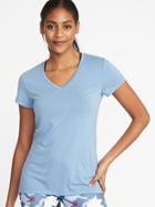Old Navy Womens Ultra-light V-neck Performance Tee For Women Abyss Blue Size M
