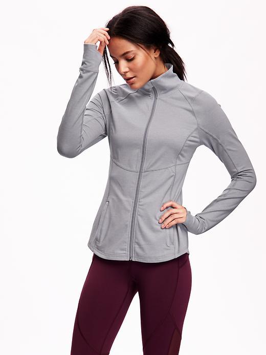 Old Navy Compression Full Zip Jacket Size L - White Stripe