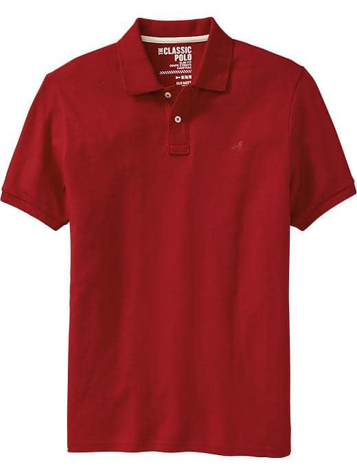 Old Navy Mens Slim Fit Pique Polos - Table Wine