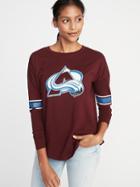 Old Navy Womens Nhl Team Sleeve-stripe Tee For Women Colorado Avalanche Size Xs