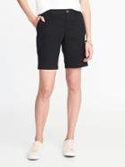 Old Navy Womens Mid-rise Everyday Twill Shorts For Women (9) Black Size 4