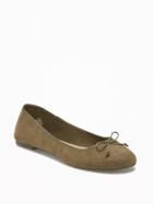 Old Navy Sueded Classic Ballet Flats For Women - Olive