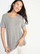 Old Navy Womens Soft-spun Luxe Swing Tee For Women Light Heather Gray Size Xs