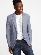 Old Navy Mens Built-in Flex Non-iron Blazer For Men Mid Tone Chambray Size S