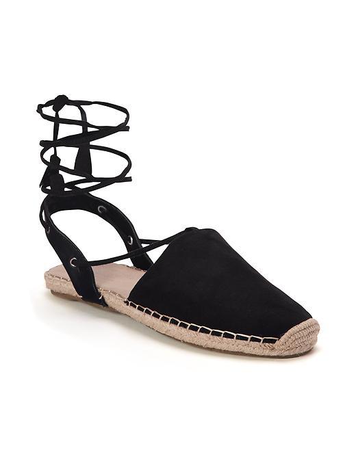 Old Navy Sueded Lace Up Espadrilles For Women - Black