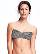 Old Navy Halter Bandeau Bikini Top - O.n. New Black Stripe