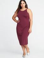 Old Navy Womens High-neck Plus-size Bodycon Midi Maroon Jive Size 2x