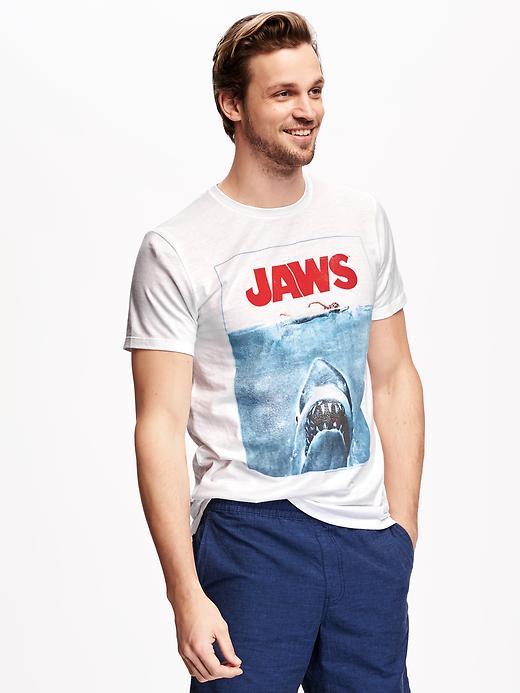 Old Navy Jaws Graphic Tee For Men - Bright White