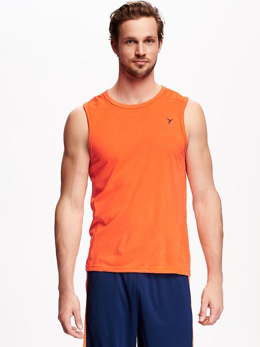 Old Navy Go Dry Training Tank For Men - Megawatt Orng Neo Poly