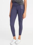 High-rise Moto 7/8-length Street Leggings For Women
