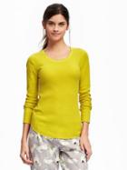Old Navy Waffle Knit Tee For Women - Pollen Count Down