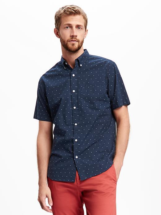 Old Navy Classic Slim Fit Dobby Shirt For Men - Night Life
