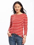 Old Navy Relaxed Mariner Stripe Tee For Women - Red Stripe
