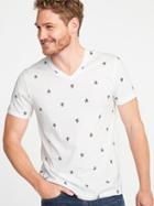 Old Navy Mens Soft-washed Printed Perfect-fit V-neck Tee For Men Astronaut Size S