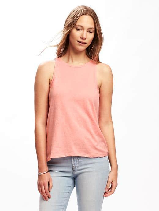 Old Navy Relaxed Hi Lo Tank For Women - Coral Tropics