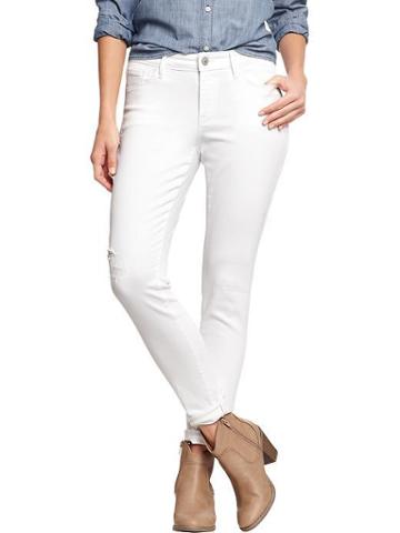 Old Navy Old Navy Womens The Rockstar Mid Rise White Jeans - Bright White