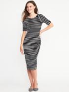 Old Navy Jersey Bodycon Dress For Women - Black/gray Stripe