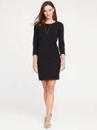 Old Navy Fitted Jersey Stretch Tee Dress For Women - Black