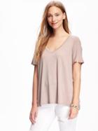 Old Navy Drapey V Neck Tee For Women - Icelandic Mineral