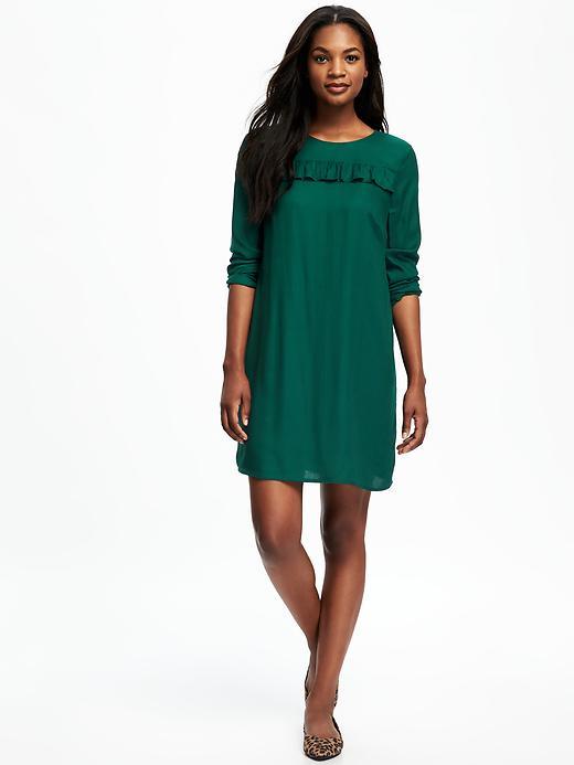 Old Navy Ruffle Trim Shift Dress For Women - Victorian Jade