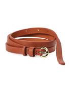 Old Navy Skinny Faux Leather Belt For Women - Cognac Brown
