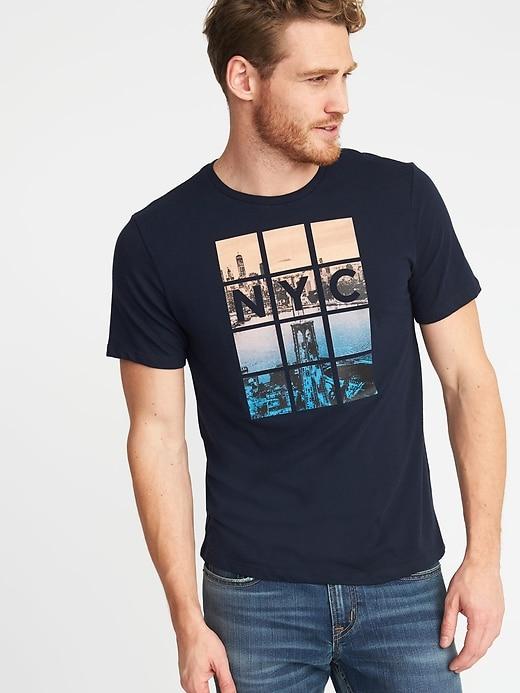 Old Navy Mens Graphic Crew-neck Tee For Men Nyc Size Xxl