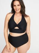 Old Navy Womens Plus-size Long-line Halter Swim Top Ebony Size 4x