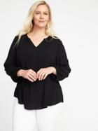 Old Navy Womens Relaxed Plus-size Shirred Blouse Black Size 4x