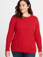 Old Navy Womens Plus-size Cable-knit Sweater Robbie Red Size 2x