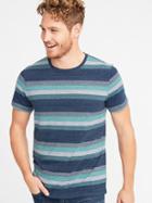 Old Navy Mens Soft-washed Striped Crew-neck Tee For Men Navy/teal Stripe Size M