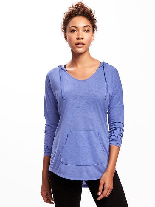 Old Navy Go Dry Slub Knit Hoodie For Women - Delphinium