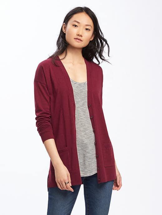 Old Navy Boyfriend Cardi For Women - Gosh Garnet