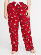 Old Navy Womens Patterned Plus-size Flannel Sleep Pants Dogs Size 3x