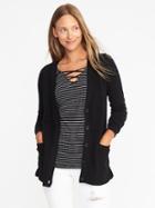 Old Navy Textured Stitch Boyfriend Cardi For Women - Blackjack