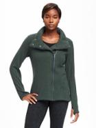 Old Navy Go Warm Asymmetrical Zip Fleece Jacket For Women - Rogue River