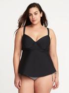 Old Navy Womens Plus-size Peplum Tankini Top Ebony Size 2x