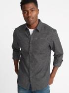 Old Navy Mens Slim-fit Textured Pattern Shirt For Men Gray Houndstooth Size S