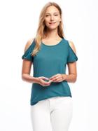Old Navy Relaxed Cutout Shoulder Top For Women - Dreamy Green
