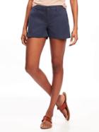 Old Navy Mid Rise Everyday Khaki Shorts For Women 3 1/2 - Darkest Hour