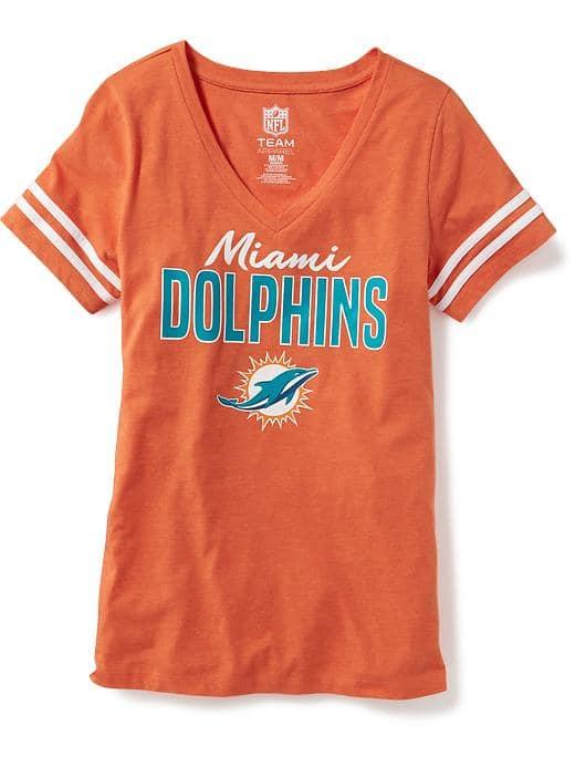 Old Navy Nfl Team V Neck Tee For Women - Dolphins