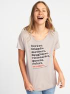 Old Navy Womens 2018 International Women';s Day Everywear Tee For Women Icelandic Mineral Size Xxl