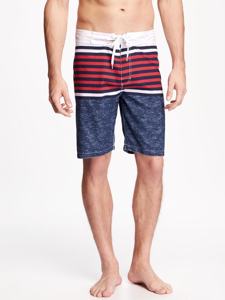 Old Navy Multi Stripe Board Shorts For Men 9 - White