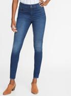 High-rise Built-in Sculpt Raw-edge Rockstar Jeans For Women