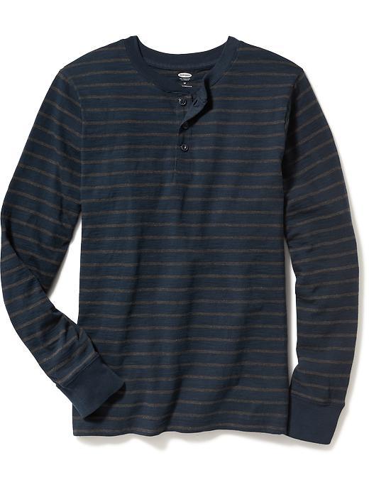 Old Navy Striped Henley Tee Size Xxl Big - Charcoal Stripe